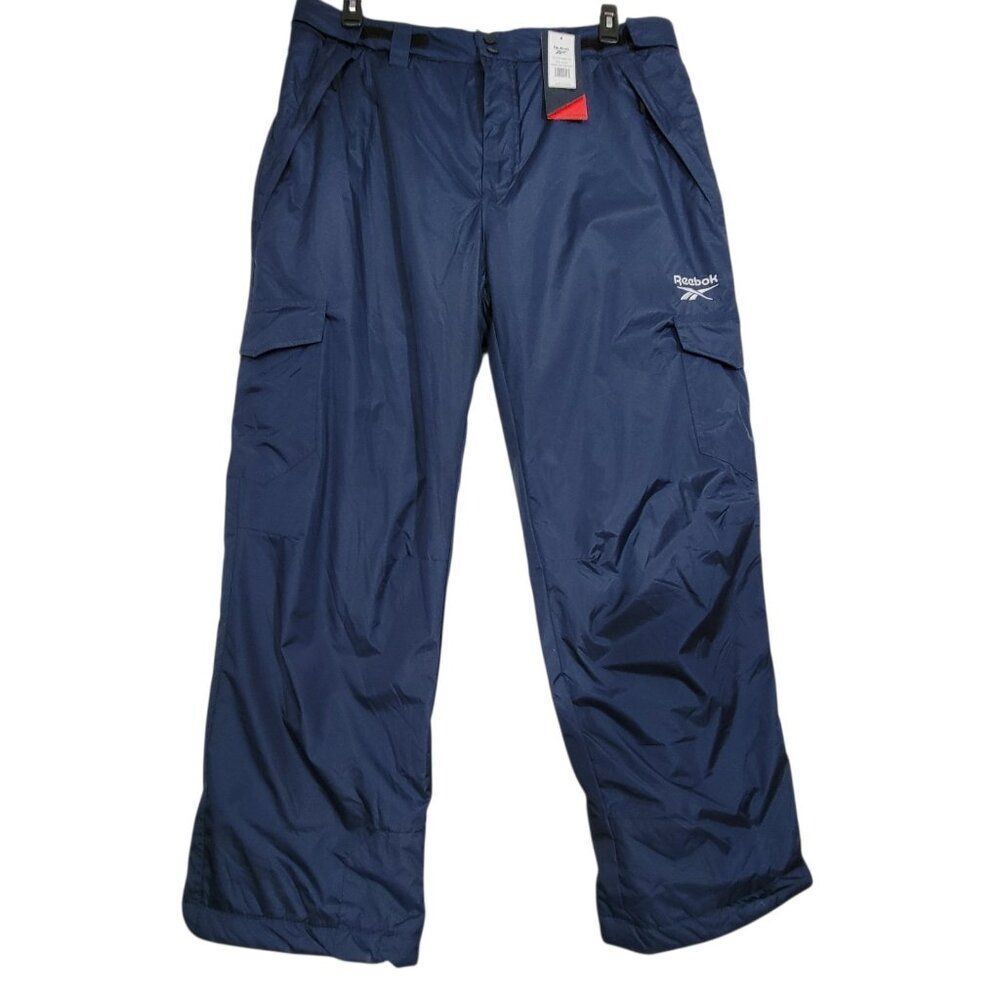 Reebok Snow Ski Pants Men Size XL Adjustable Blue Insulated Outerwear Waterproof